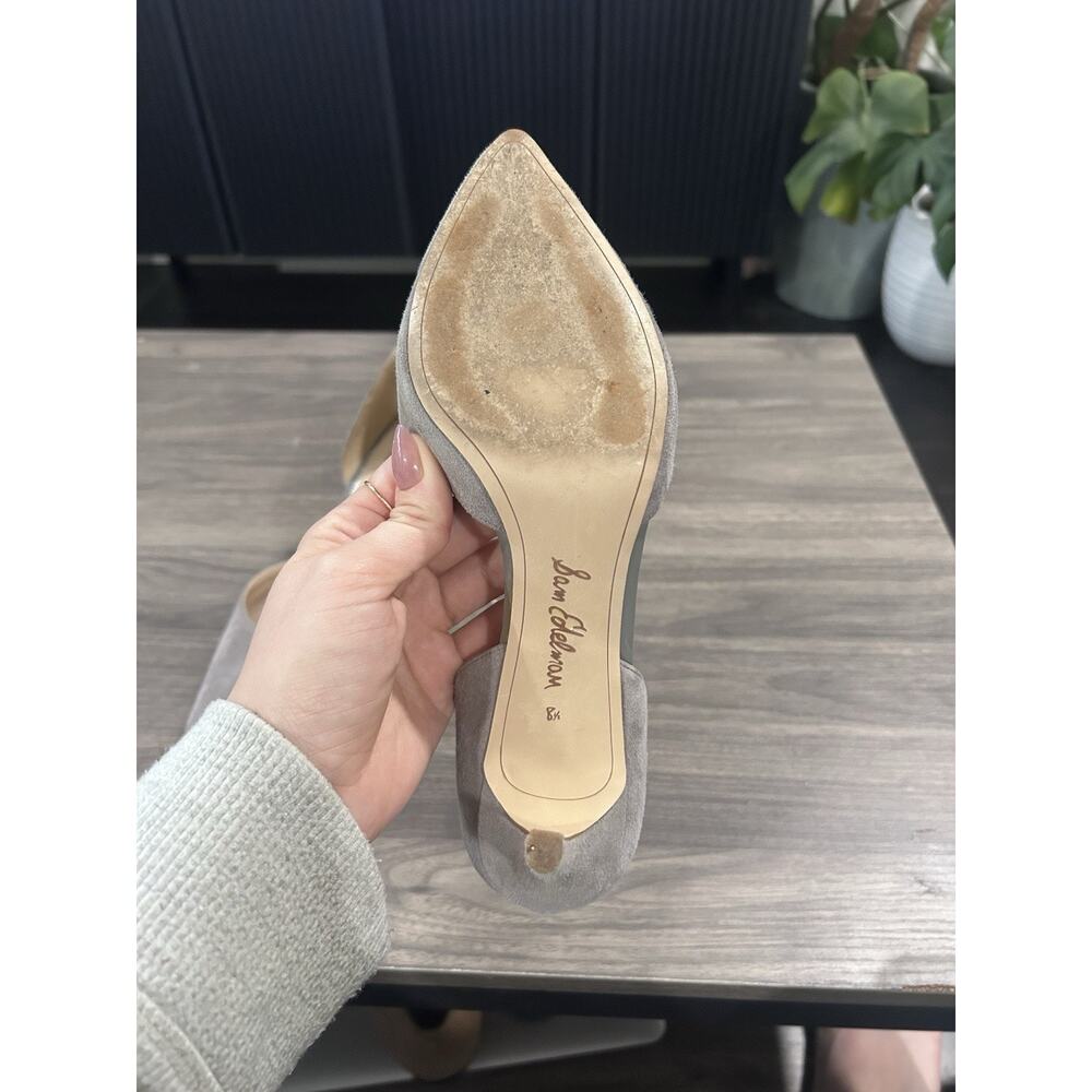 VGC Sam Edelman Delilah Women's 8.5M Grey Suede Leather High Heels - Picture 11 of 12